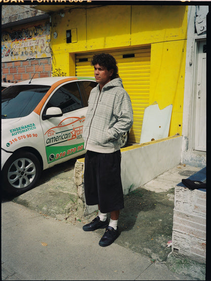 Hooded Work Jacket - Grey Plaid