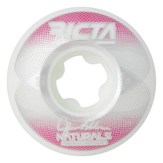 White roller skate wheel with pink grid pattern and 'Centa' branding on a white background