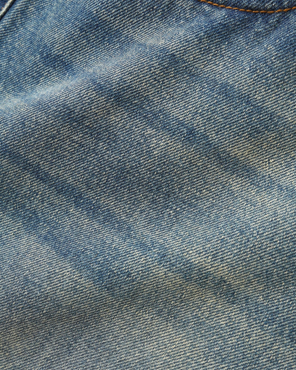 Relaxed Denim Jeans - Distressed Mid Blue