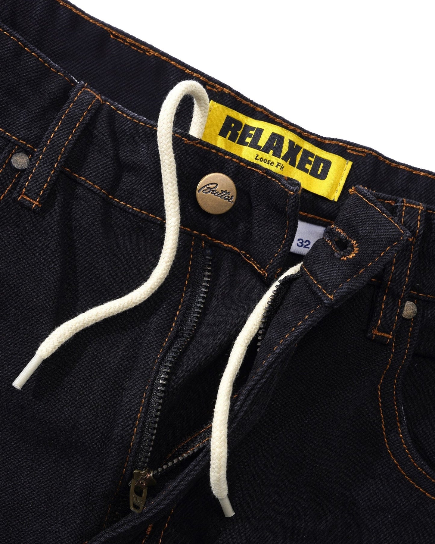 Relaxed Denim Jeans - Washed Black