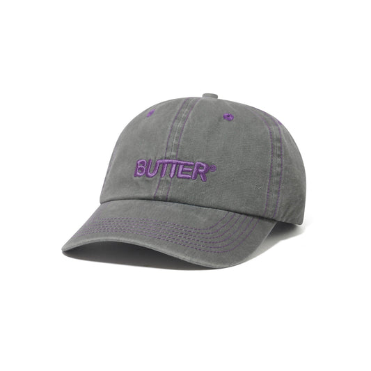 Rounded Logo 6 Panel Cap - Washed Grey