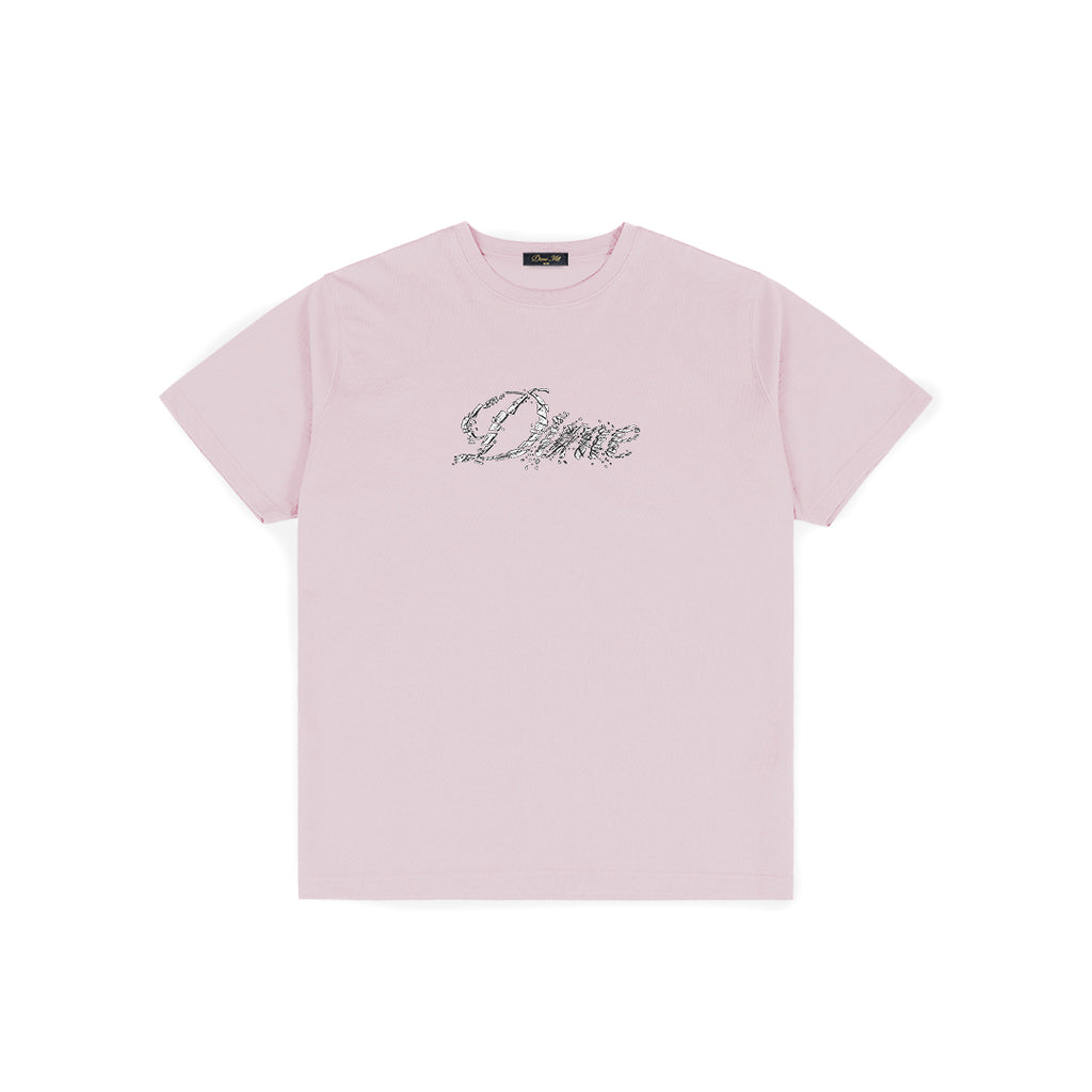 Cursive Smashed Tee - Light Pink