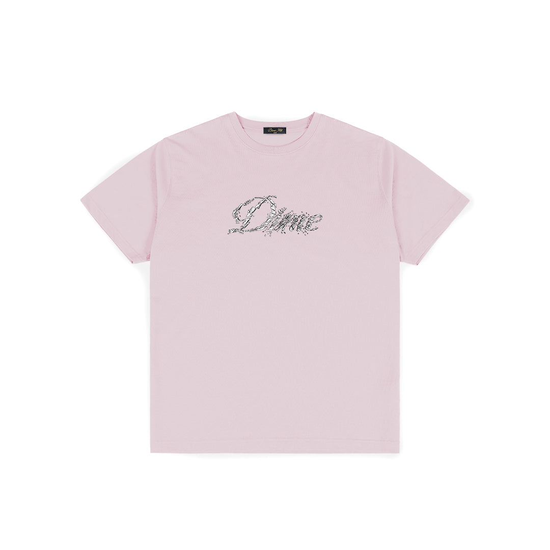 Cursive Smashed Tee - Light Pink