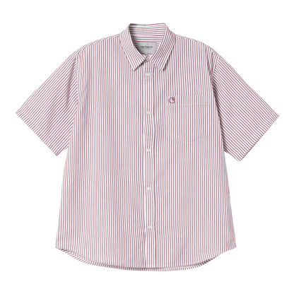 S/S Phelps Shirt - Stripe  Mulberry