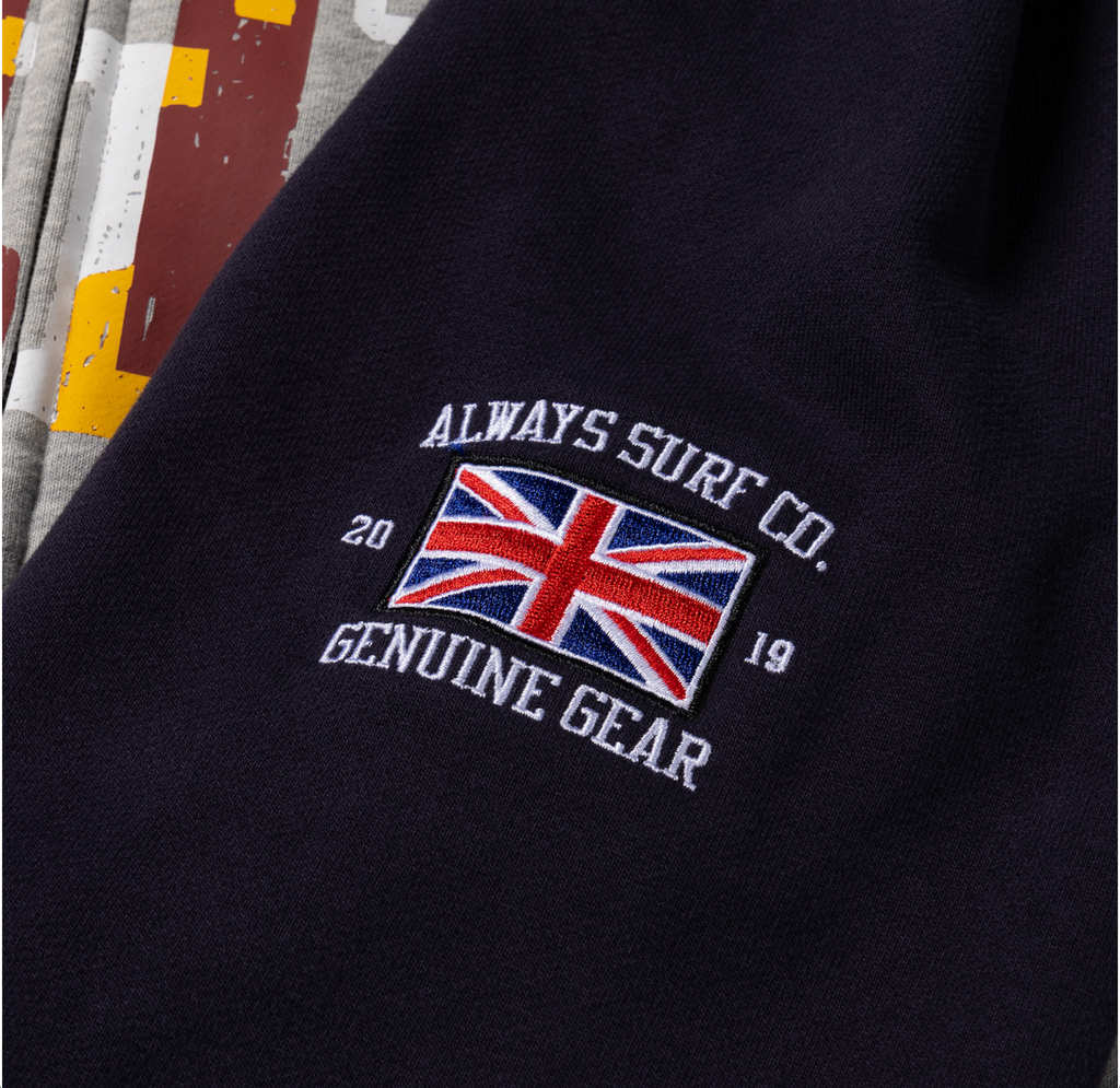 Jersey Raglan Zip Up Hoodie - Heather Grey