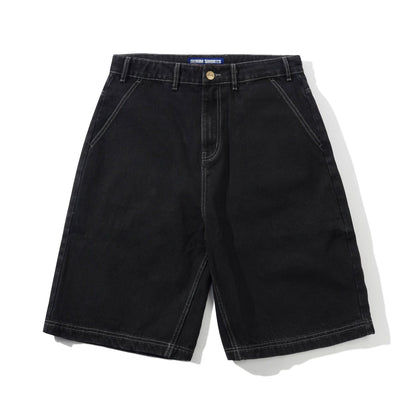 Scribble Denim Shorts - Washed Black
