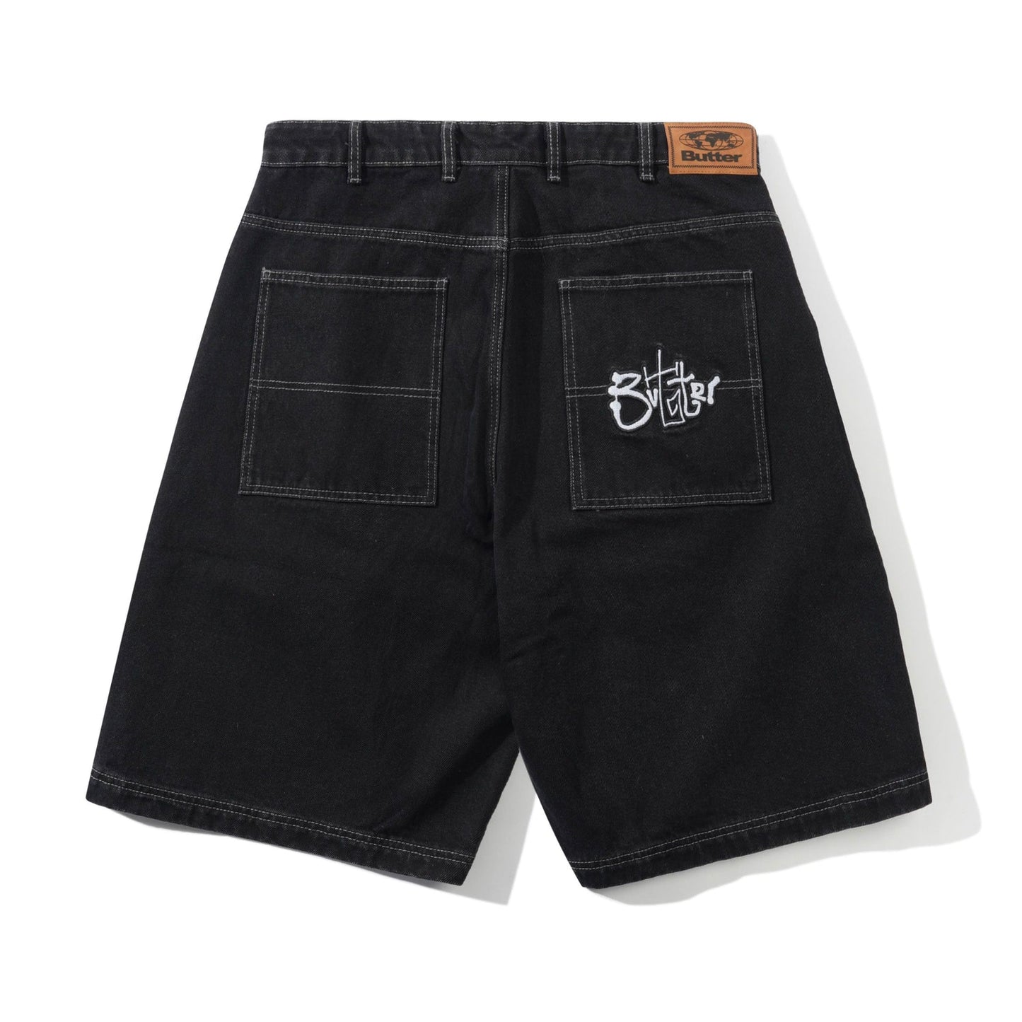 Scribble Denim Shorts - Washed Black