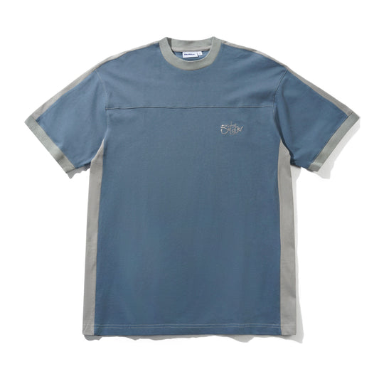 Scribble Football Tee - Steel Blue/Grey