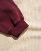 Sketch Waffle Crewneck - Cream / Red
