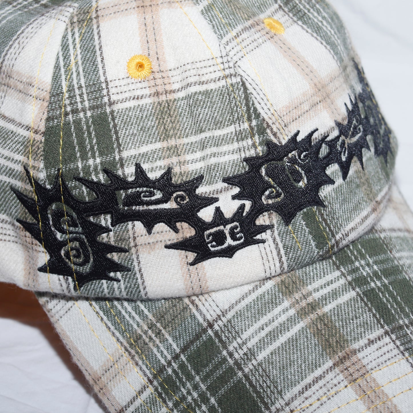 Plaid Spikes Hat - Green