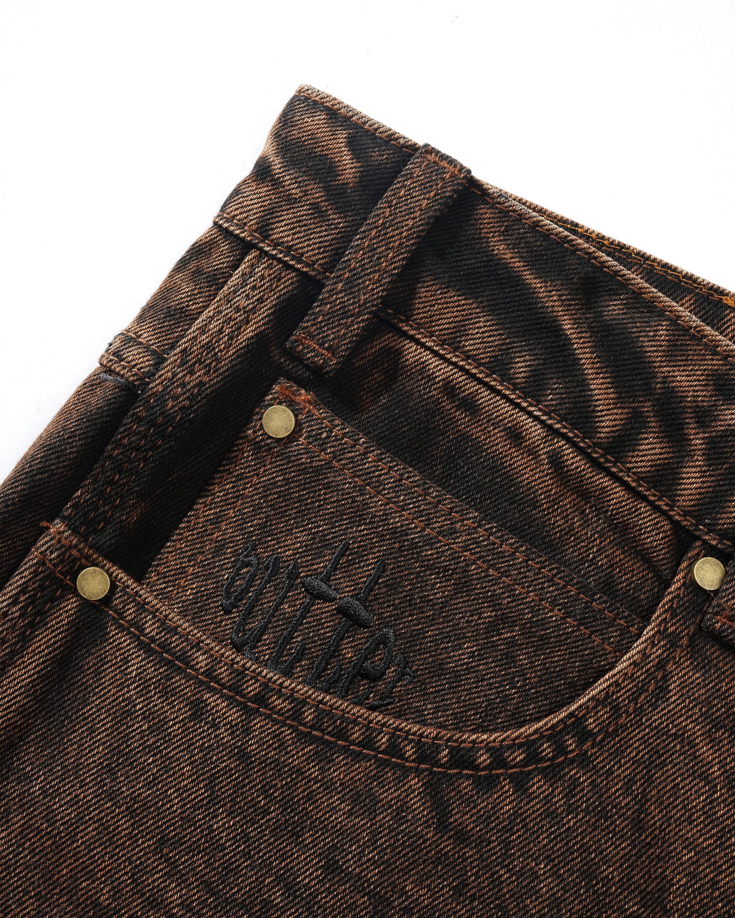 Spider Denim Jeans - Acid Brown