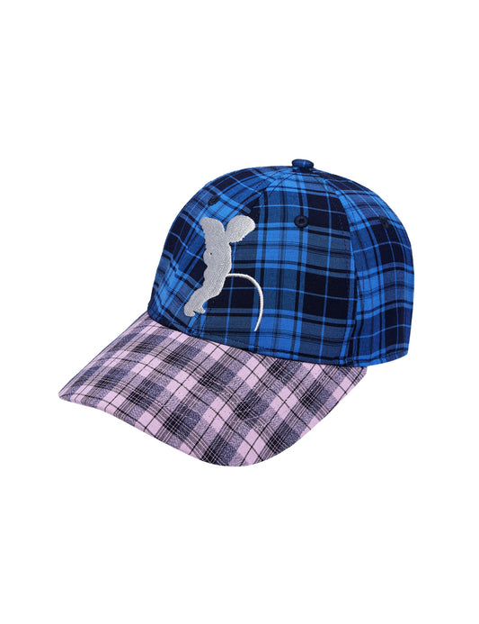 Pissing Angel Cap - Blue / Purple Plaid