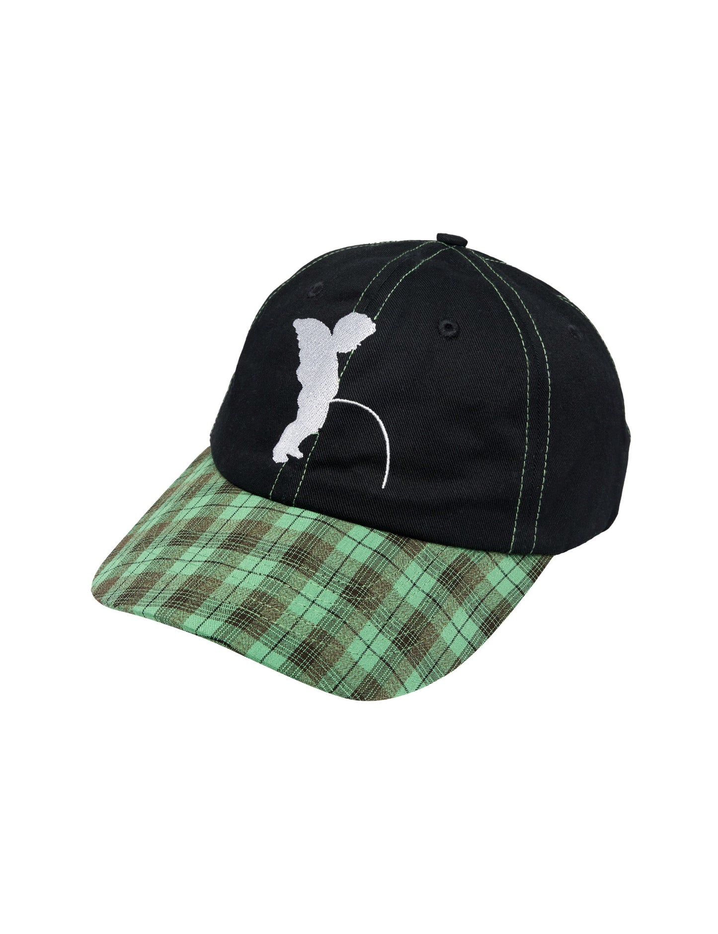 Pissing Angel Cap - Black / Green Plaid