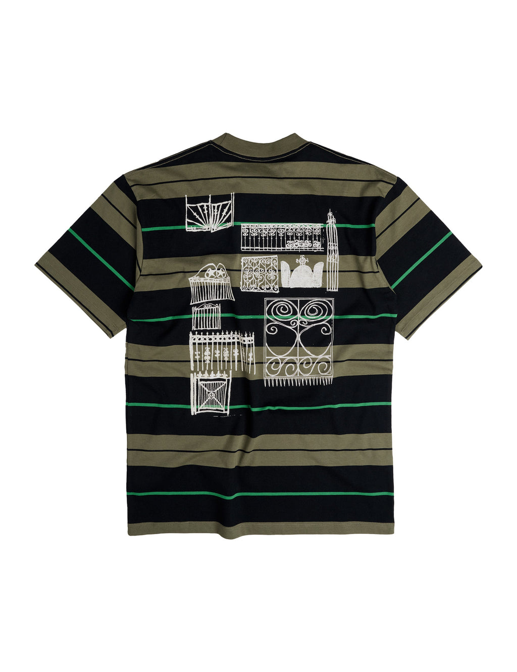 Fences Tee - Green Striped