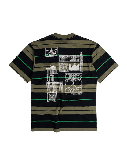 Fences Tee - Green Striped