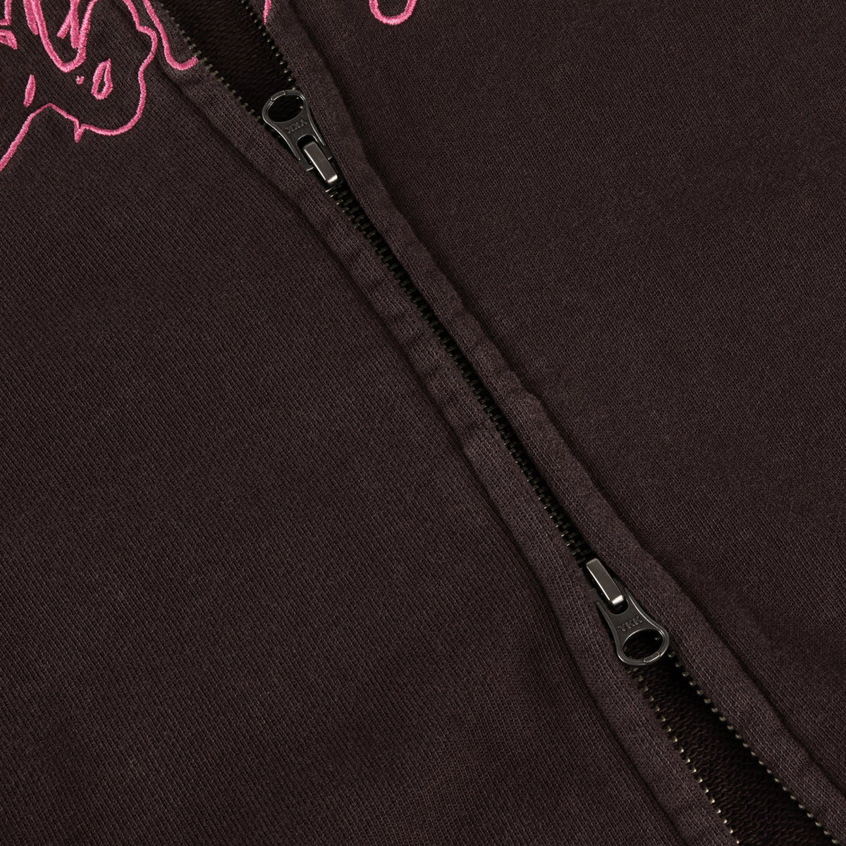 Distressed Terry Zip Hoodie - Acid Brown