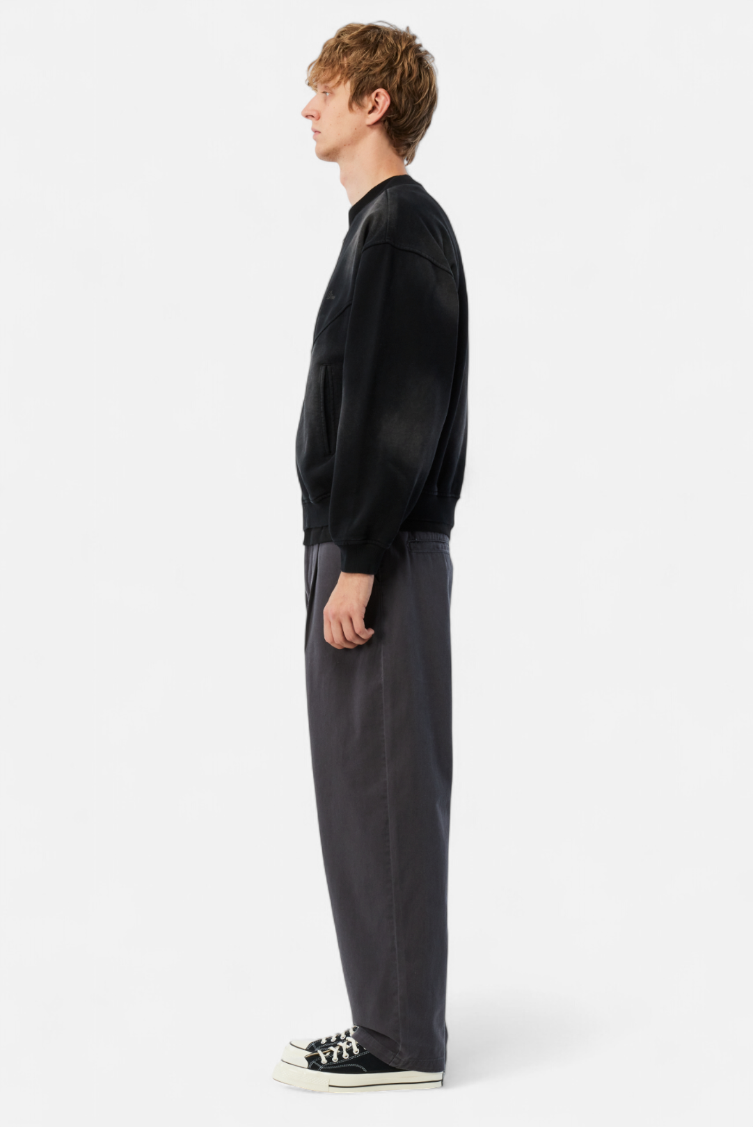 Faded Fleece Bomber - Black