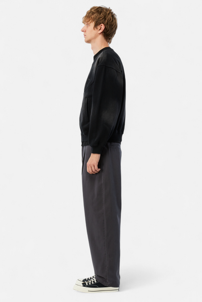 Faded Fleece Bomber - Black