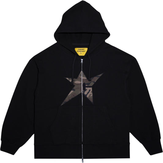 C-Star Camo Thermal Zip Hoodie - Black