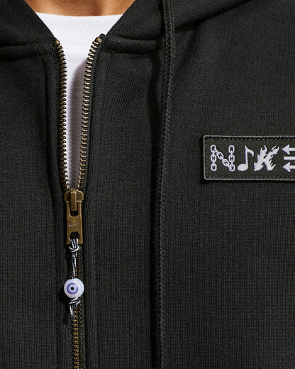 Fleece Full Zip Skate Hoodie - Black