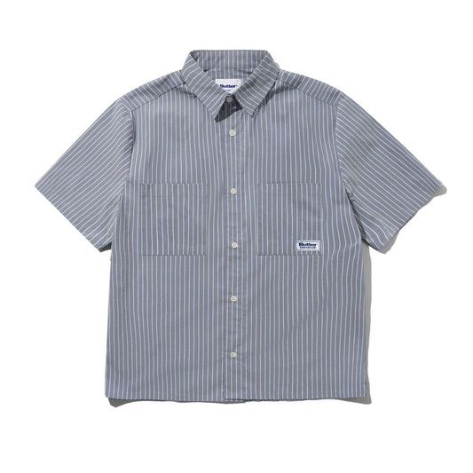 Vertical Stripe S/S Shirt - Stone Blue