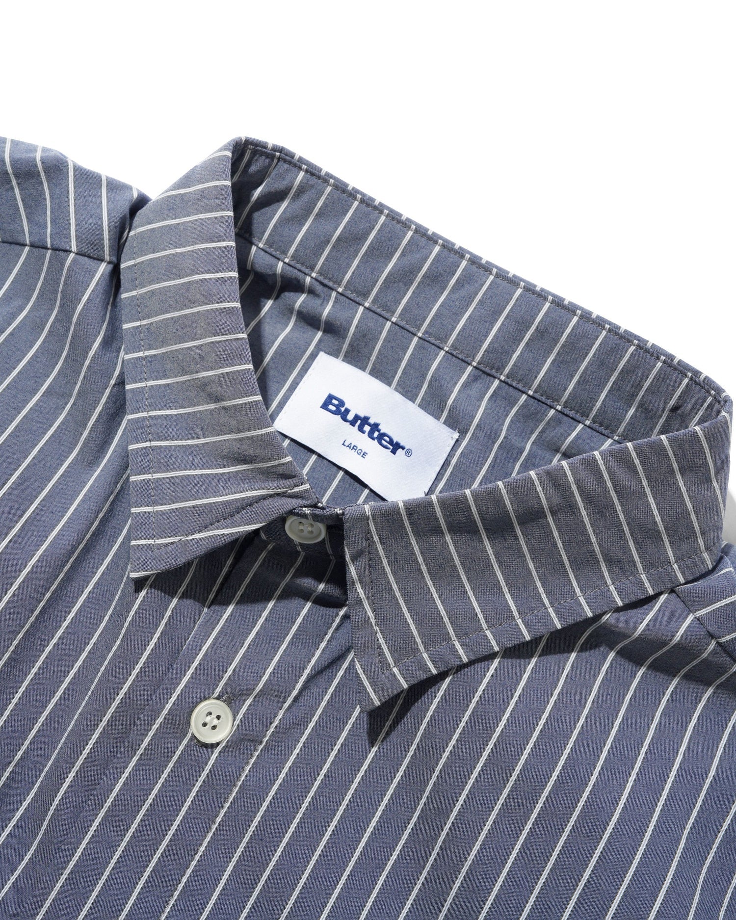 Vertical Stripe S/S Shirt - Stone Blue