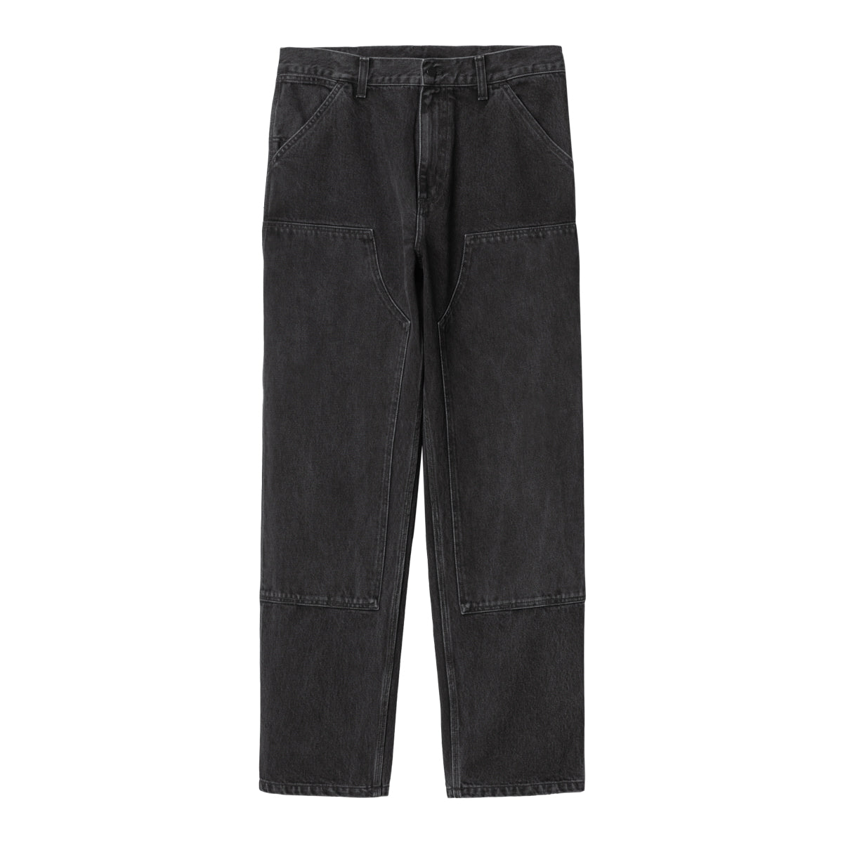 Double Knee Denim Pant - Black (Stone Washed)