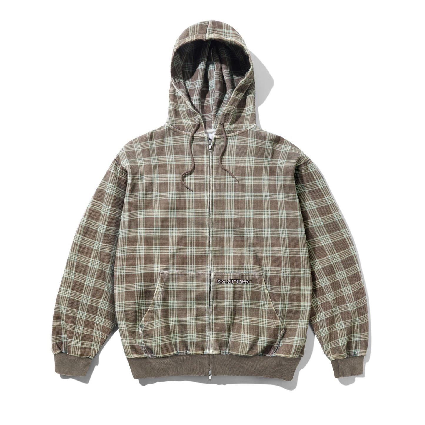 Waffle Zip-Thru Hood - Plaid