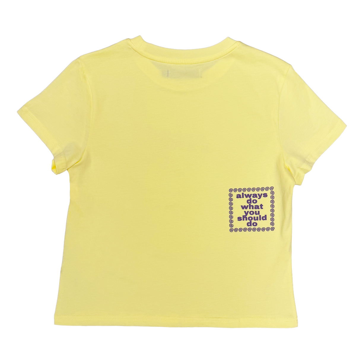 He@rt Baby Tee - Pale Yellow / Purple