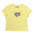 He@rt Baby Tee - Pale Yellow / Purple