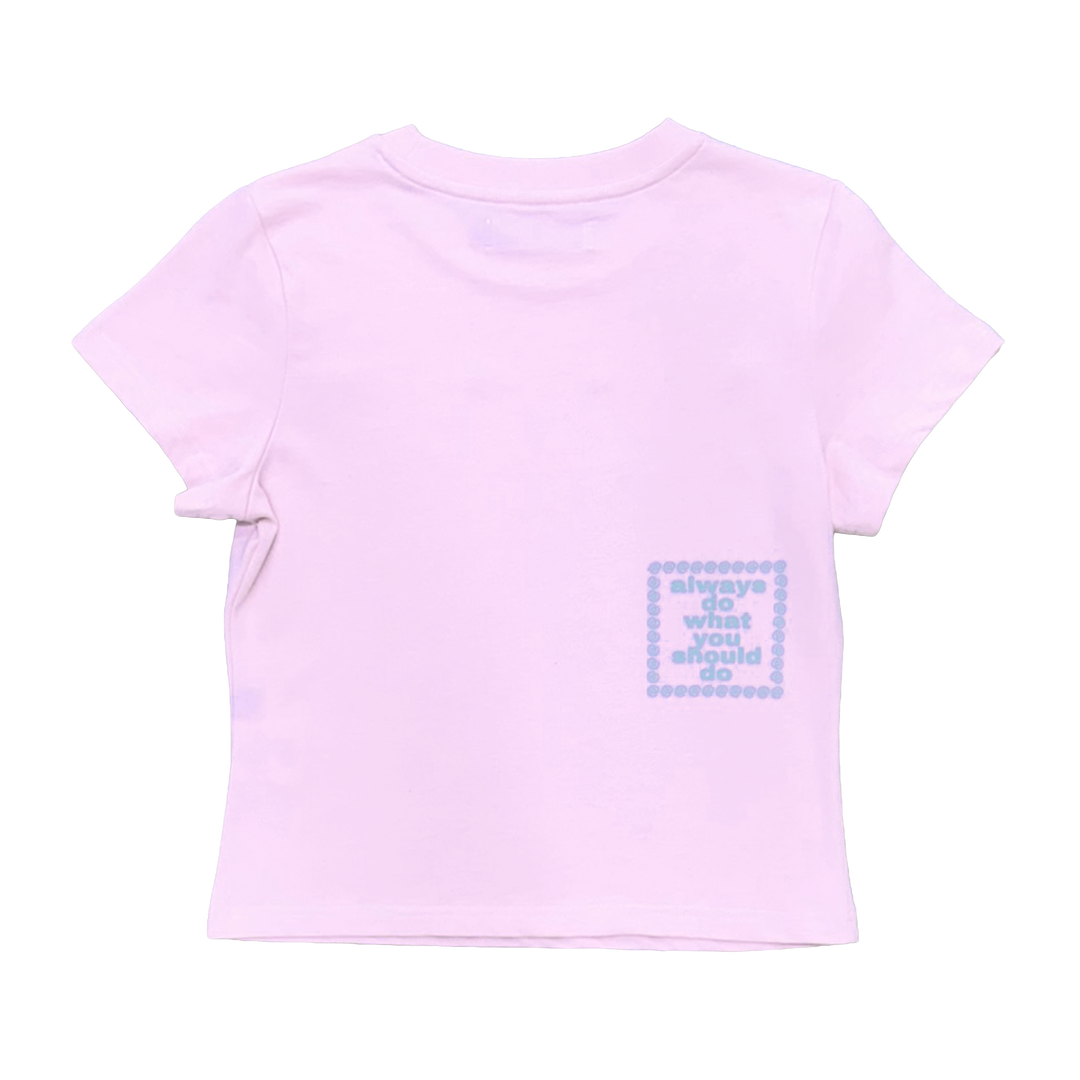 He@rt Baby Tee - Pink / Silver