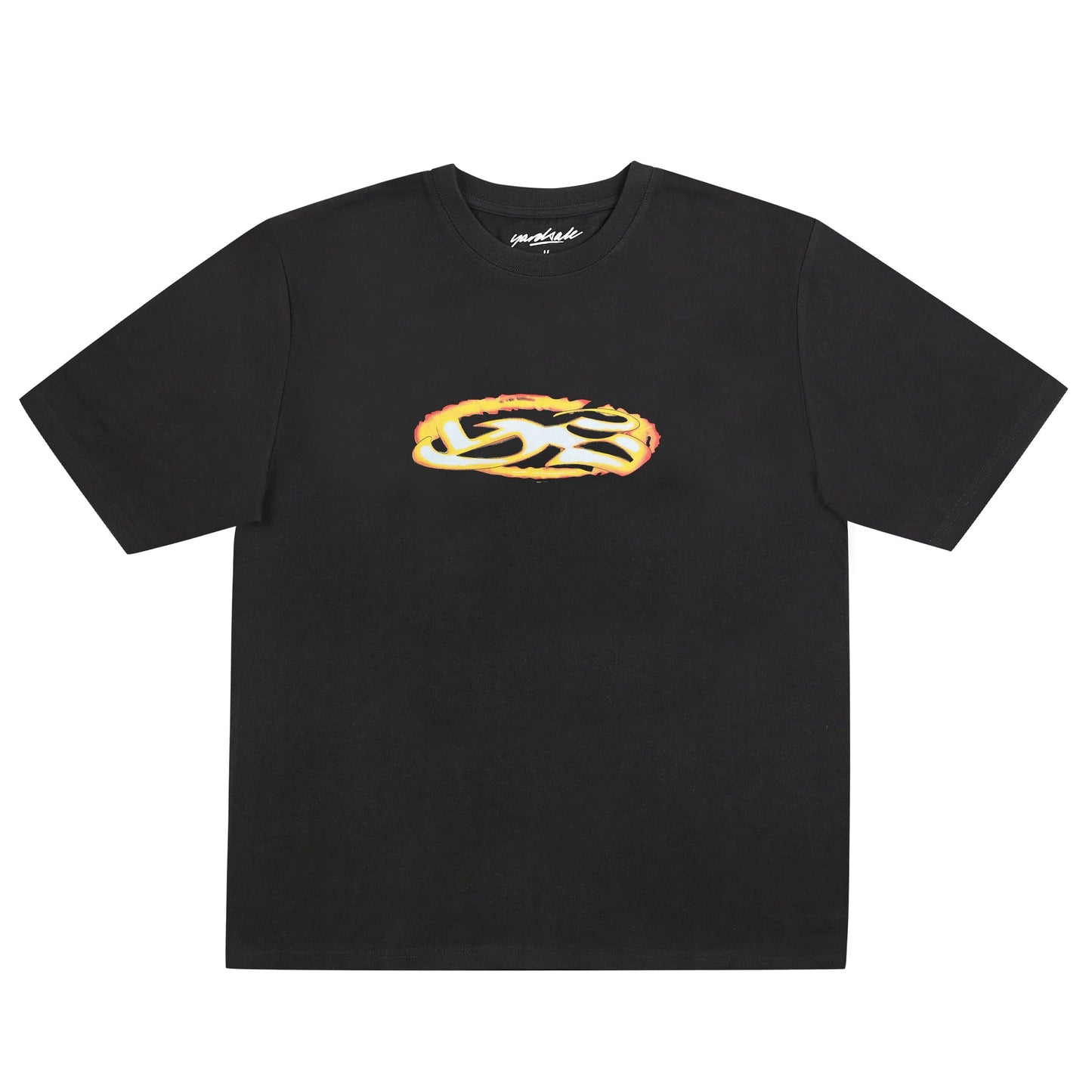 black tee shirt skate brand yardsale 