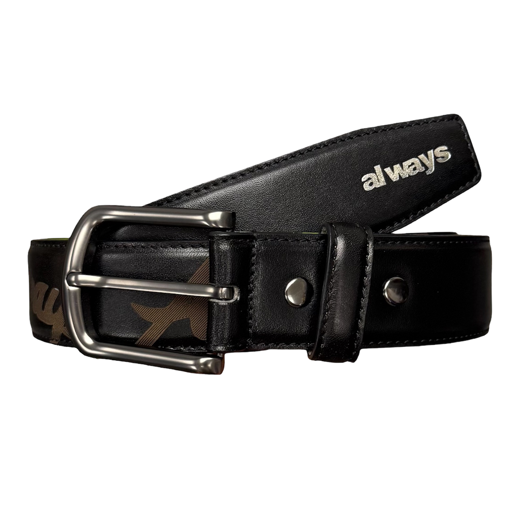 Lazerprint Cowhide Belt - Black / Green