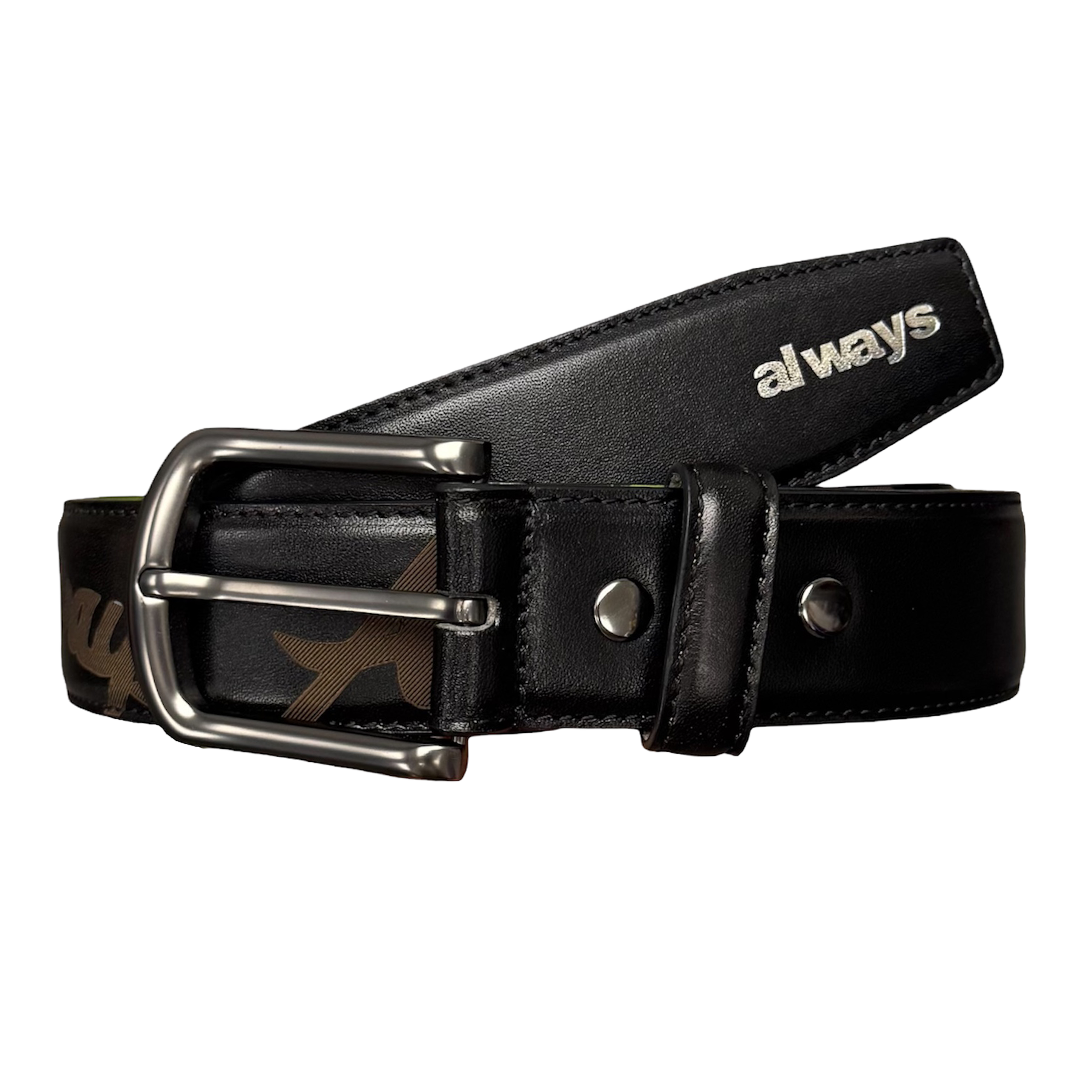 Lazerprint Cowhide Belt - Black / Green