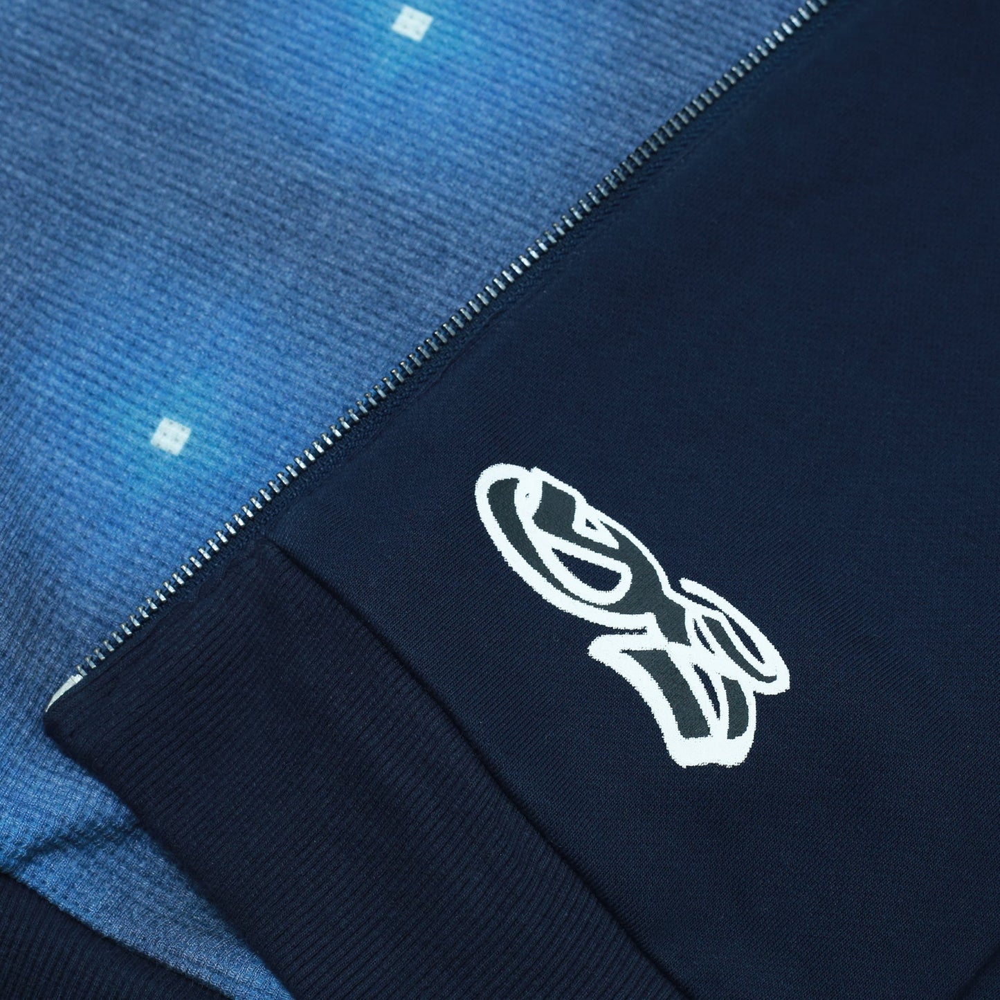 Reversible Thermal Zip Hoodie - Navy / Blue