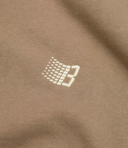 B Logo Embroidery Crewneck - Light Brown