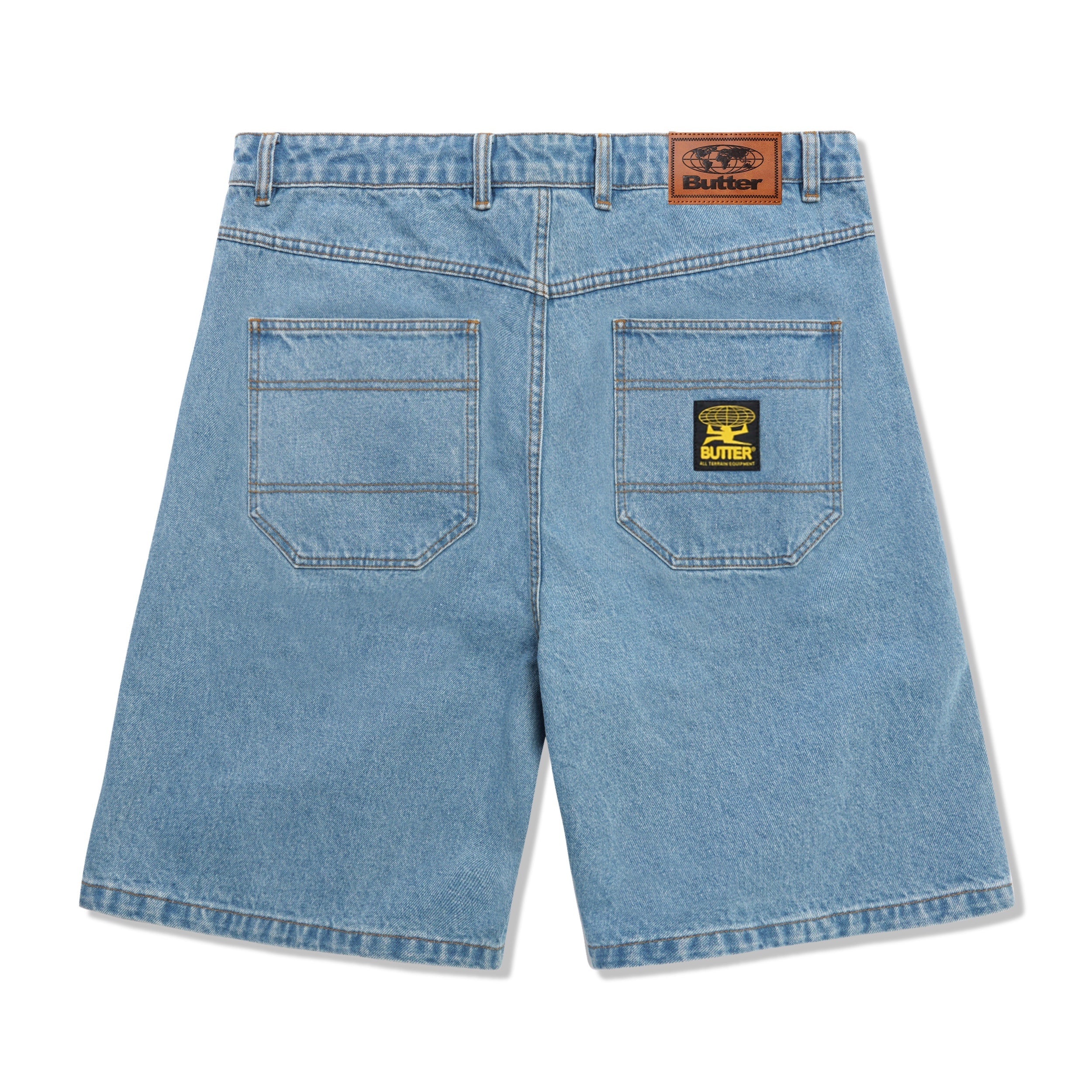 Patch Pocket Denim Shorts - Faded Blue
