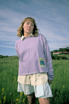 Butterfly Thermal Waffle Longsleeve - Purple