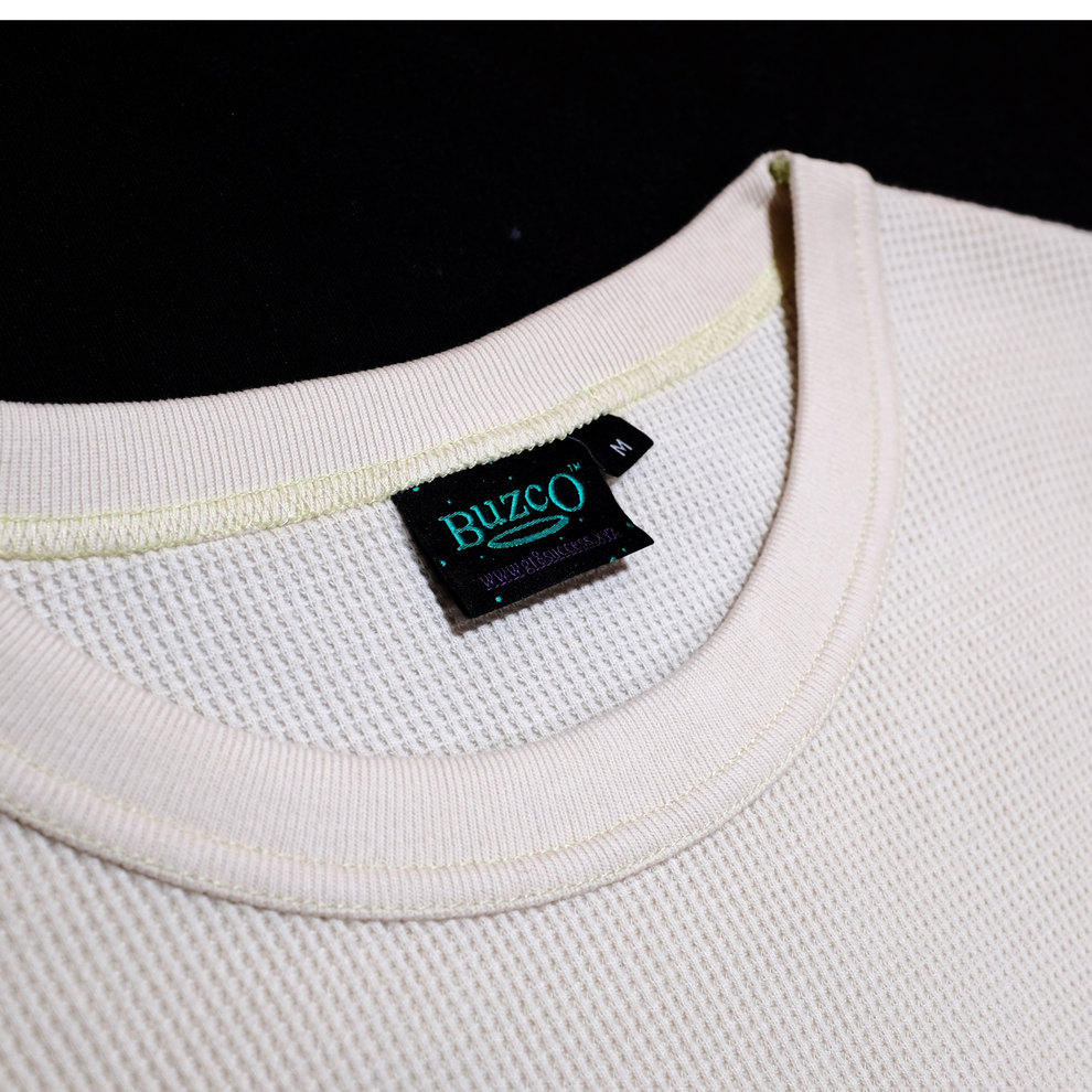 Butterfly Thermal Waffle Longsleeve - Cream