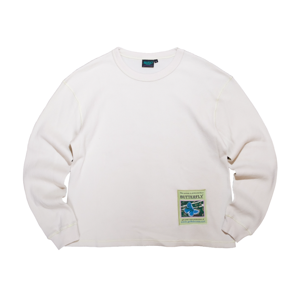 Butterfly Thermal Waffle Longsleeve - Cream