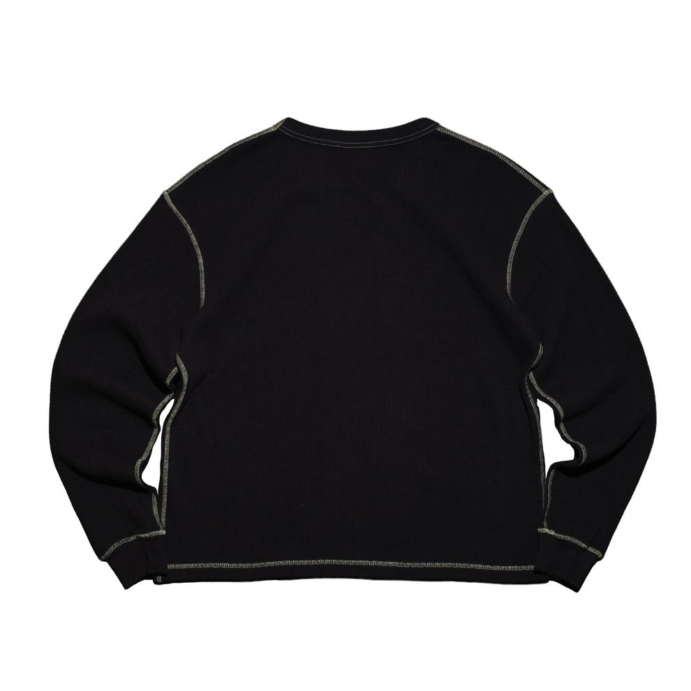 Butterfly Thermal Waffle Longsleeve - Black