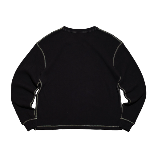 Butterfly Thermal Waffle Longsleeve - Black