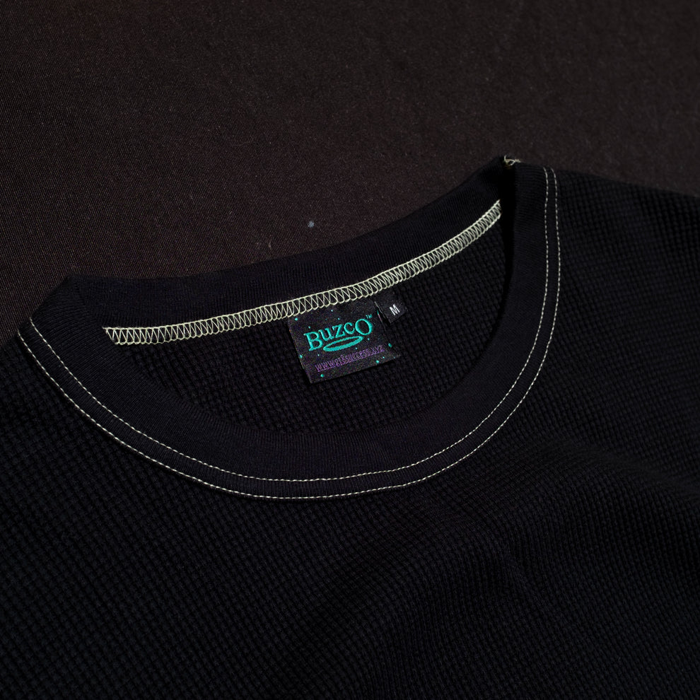 Butterfly Thermal Waffle Longsleeve - Black