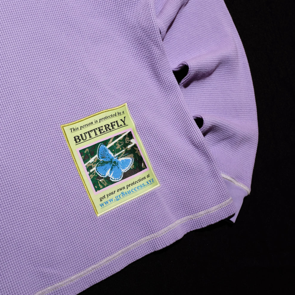 Butterfly Thermal Waffle Longsleeve - Purple