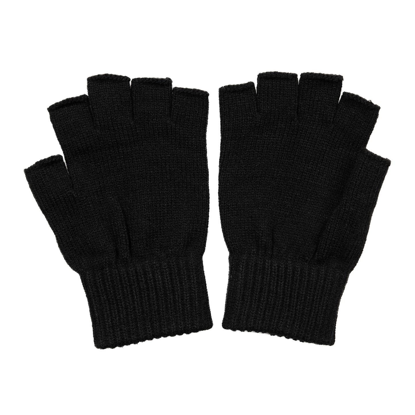 Mitten Fingerless Gloves - Black