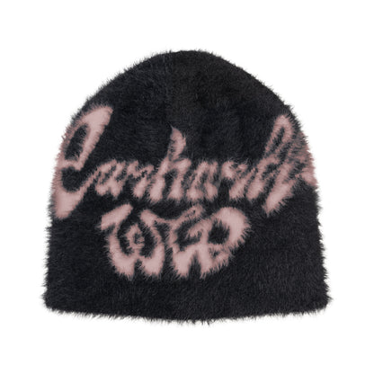 Chedda Beanie - Black / Glassy Pink