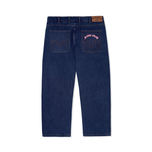 Logo Baggy Denim Jeans - Raw Indigo