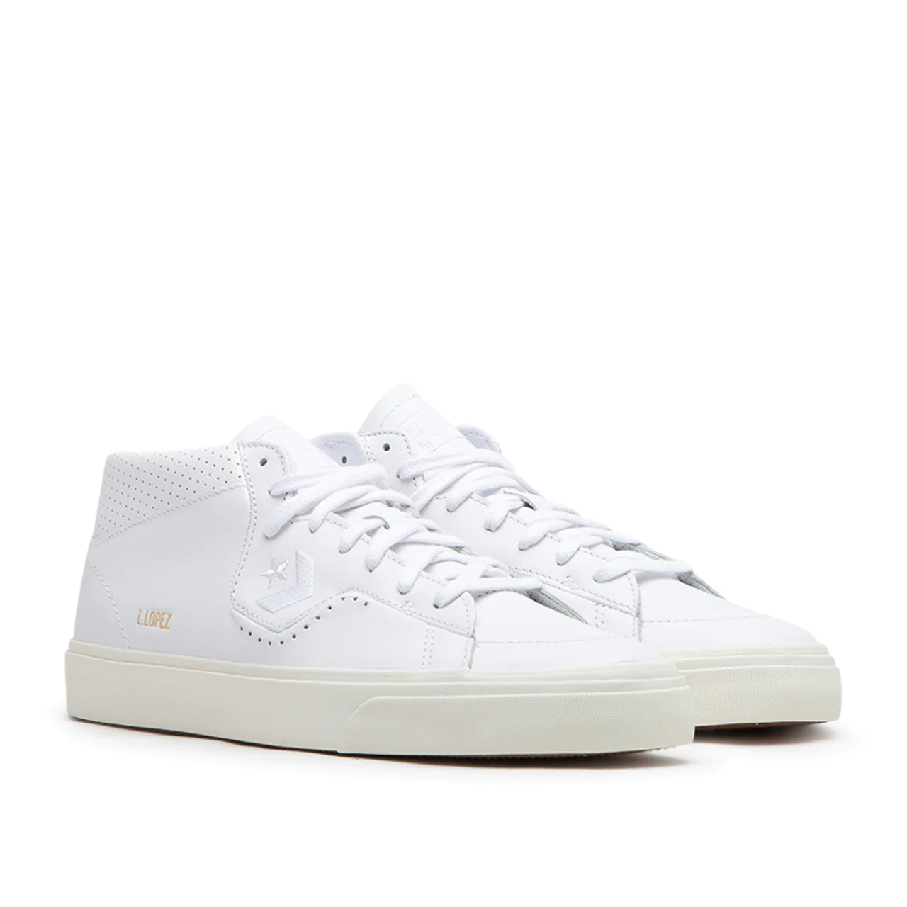 CONS Louie Lopez Pro Mid Mono Leather - White/White/Egret