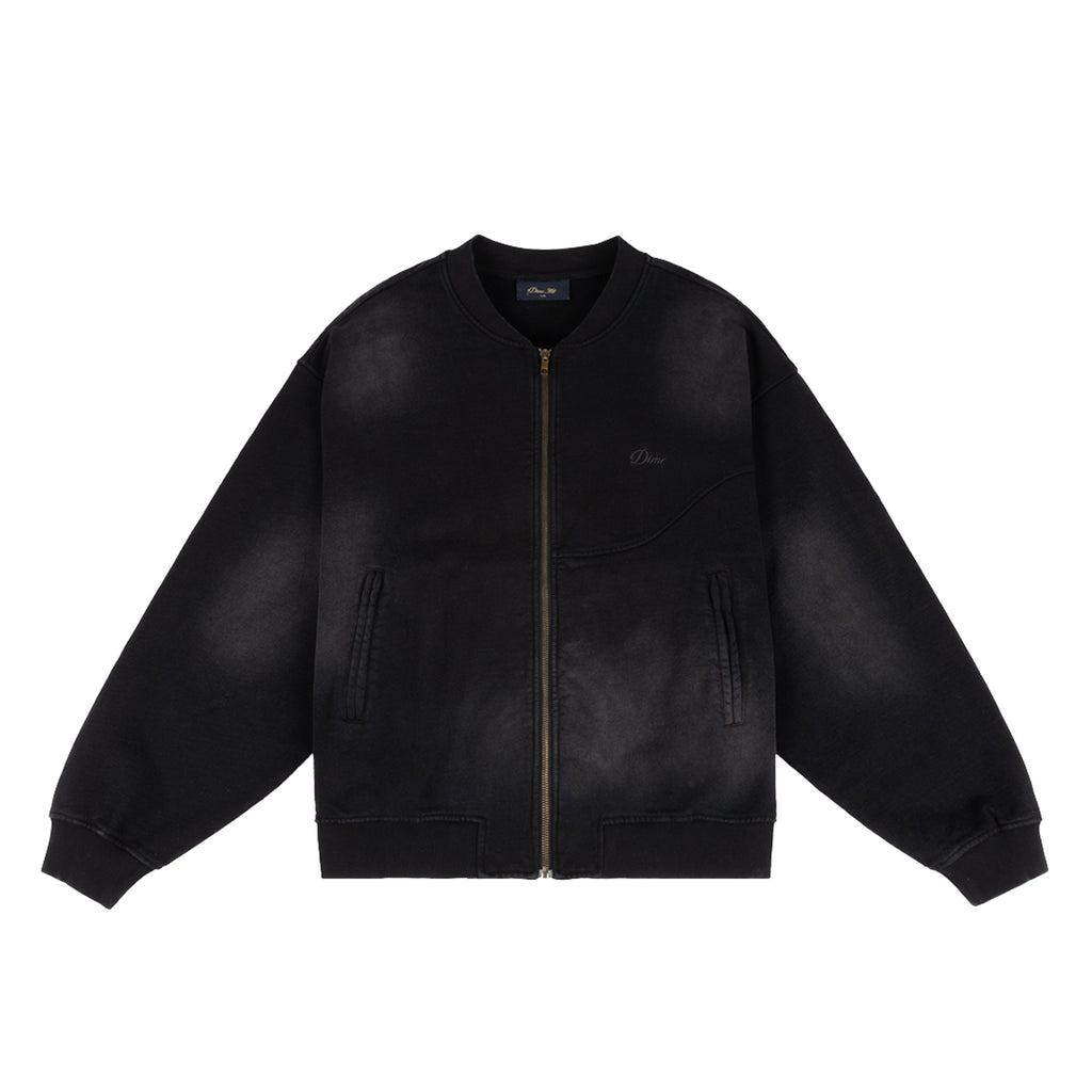 Black leather jacket on a white background