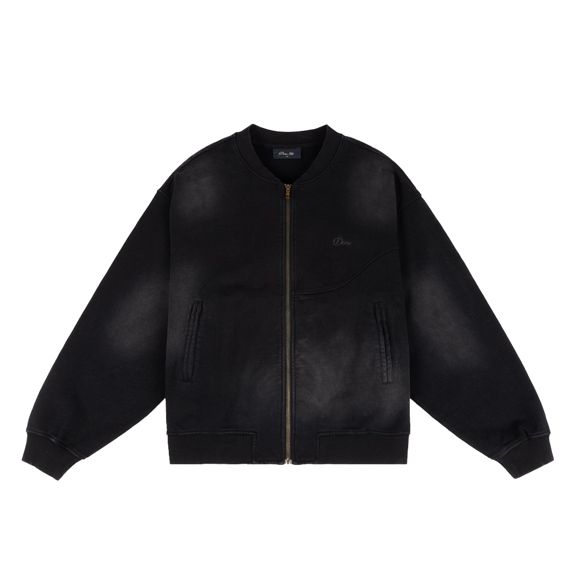 Black leather jacket on a white background